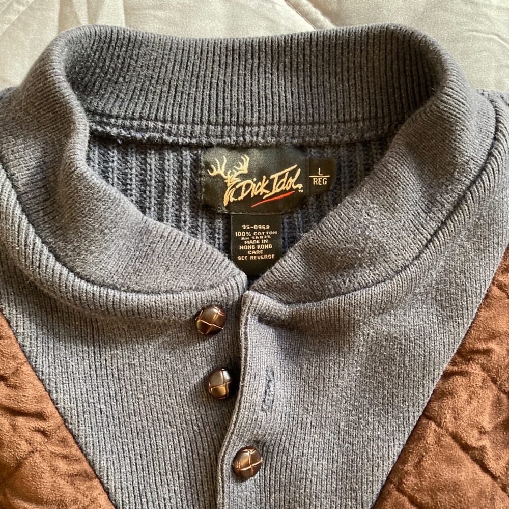 Dick Idol Quarter Button Pull Over with Elbow Pads - Picture 7 of 8